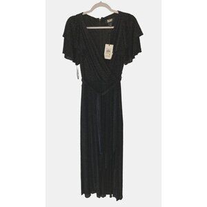 NWT DKNY Women's Velvet Burnout Flutter-Sleeve Gown Size 4